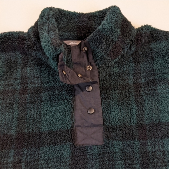 NWT EDDIE‎ BAUER Jacket Pemba Plaid PULLOVER Green Womens size XL - Picture 5 of 5